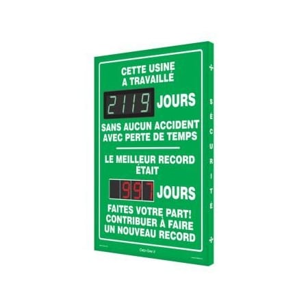 Accuform DIGIDAY 3 ELECTRONIC SCOREBOARDS FRSCK119 FRSCK119